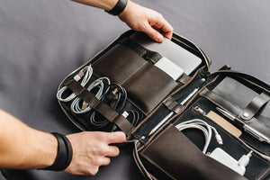 Smooth Leather A4 Folio for Laptop, Cables, Documents