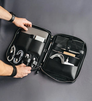 Smooth Leather A4 Folio for Laptop, Cables, Documents
