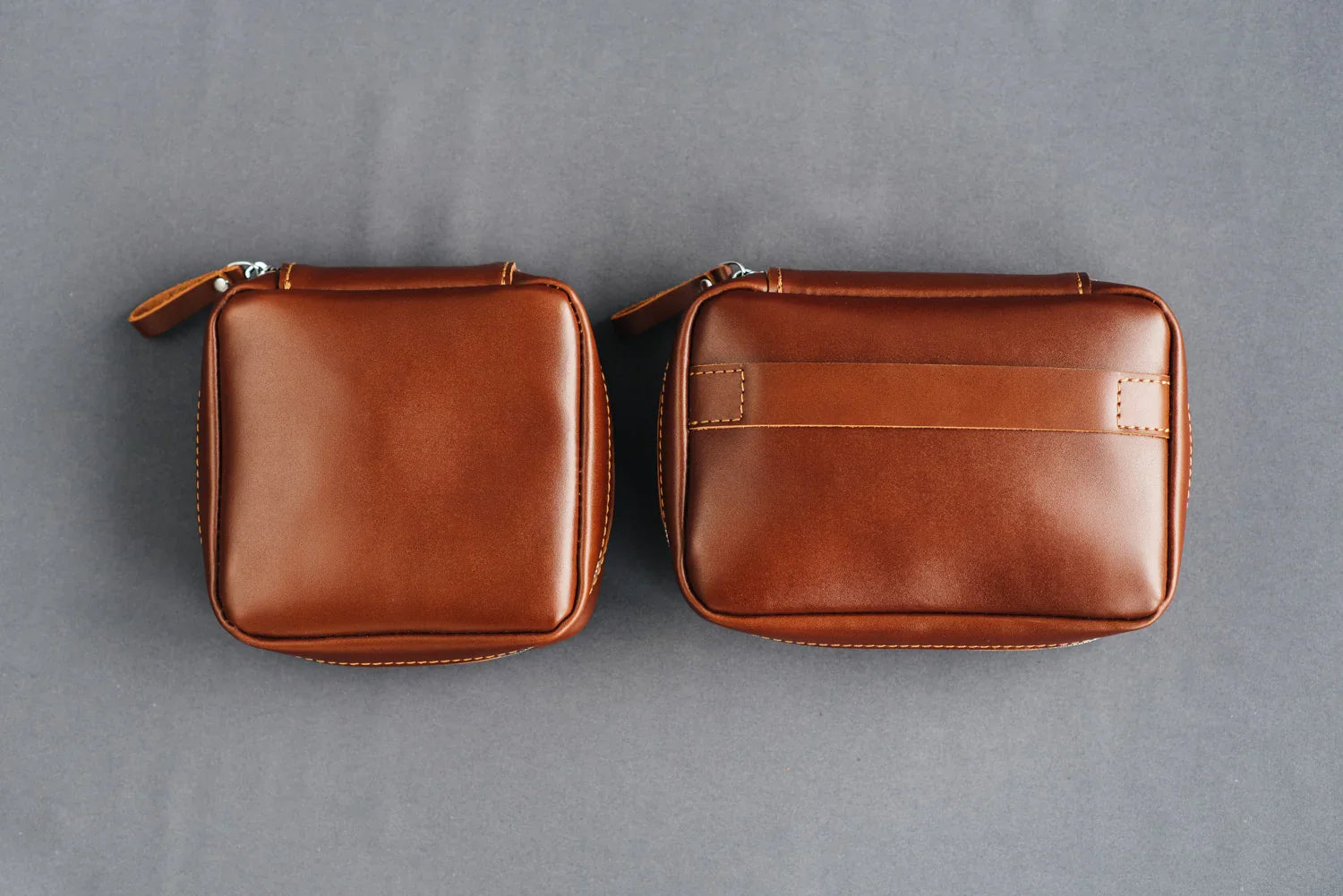 Zippered Leather Cable Organizer with Handle | Travel Tech Pouch