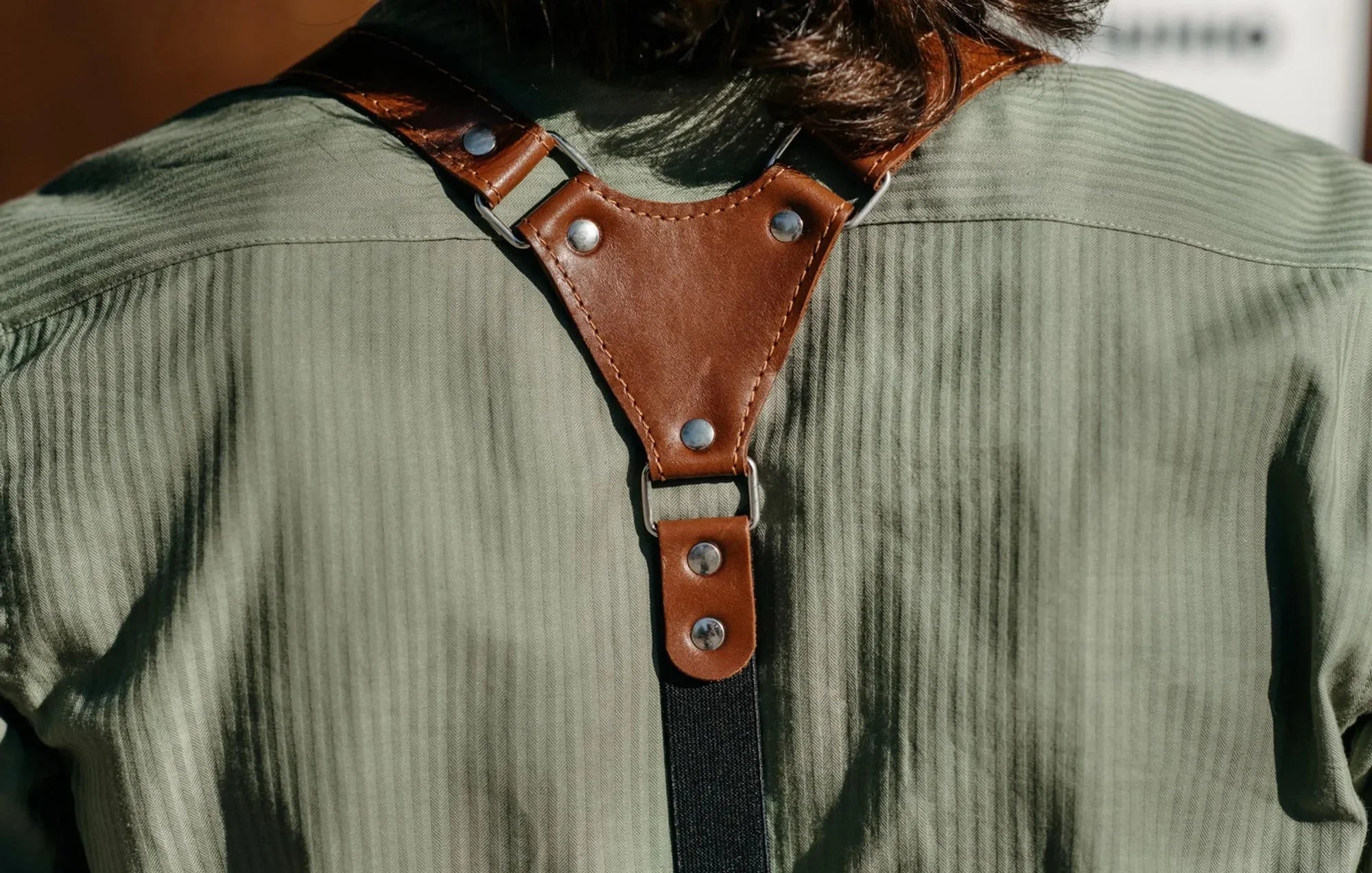 Premium Leather Suspenders – Adjustable with Metal Buckles
