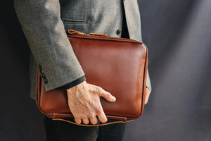 Smooth Leather A4 Folio for Laptop, Cables, Documents