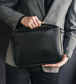 Smooth Leather A4 Folio for Laptop, Cables, Documents