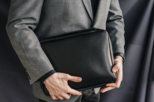 Leather A4 Tech Folio Organizer | Black - Wenderfarer