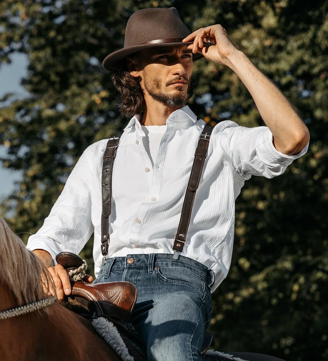 Premium Leather Suspenders – Adjustable with Metal Buckles
