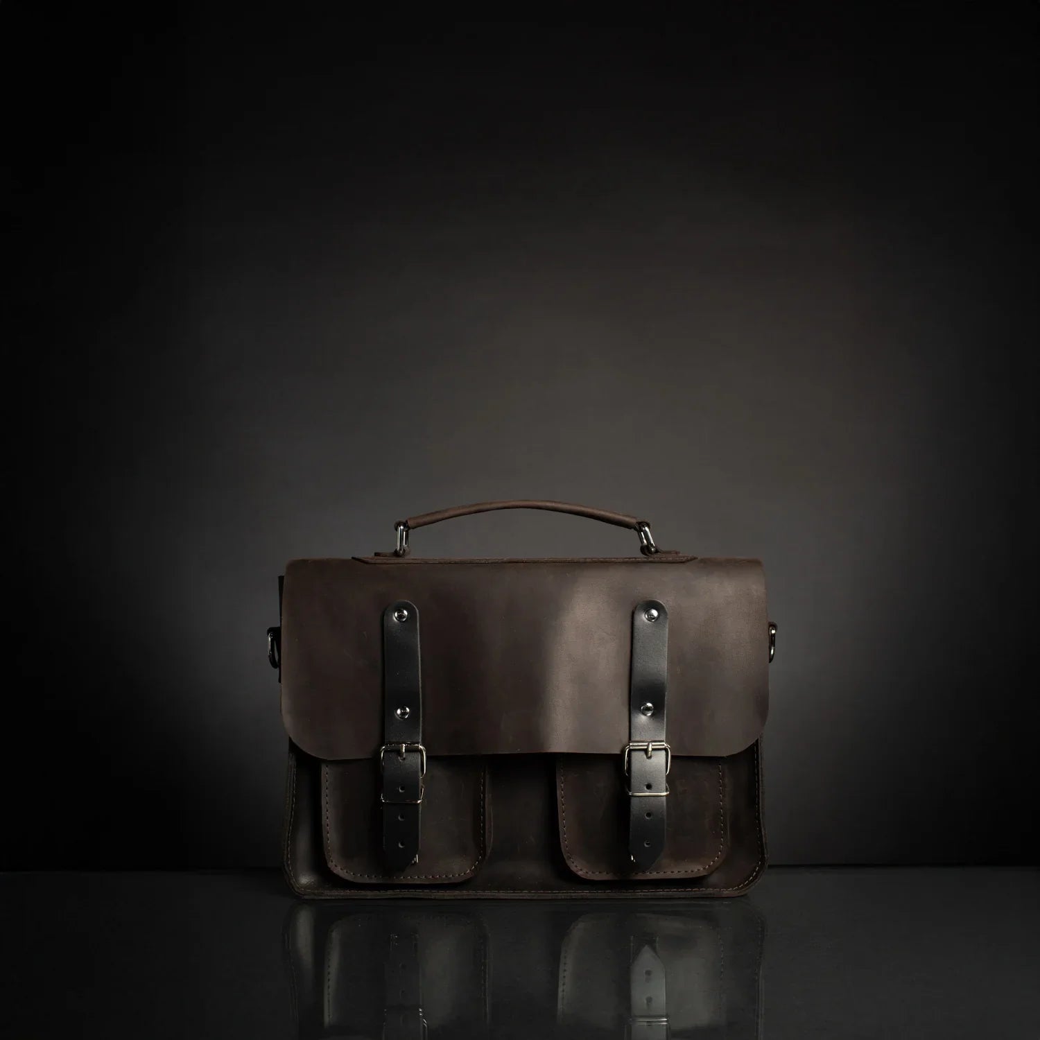 Waxed Matte Leather Satchel Bag | Barrister