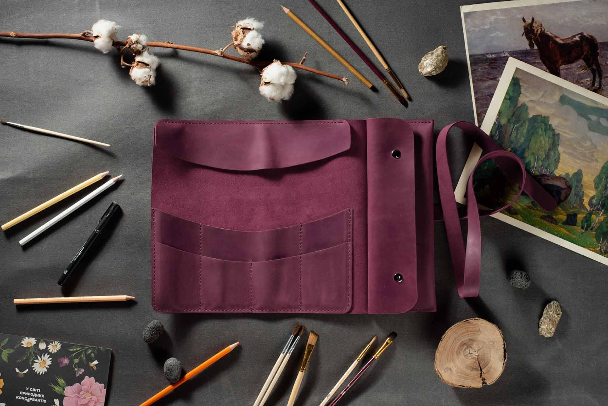 Artist’s Brush and Tool Roll – Handmade in Waxed Leather