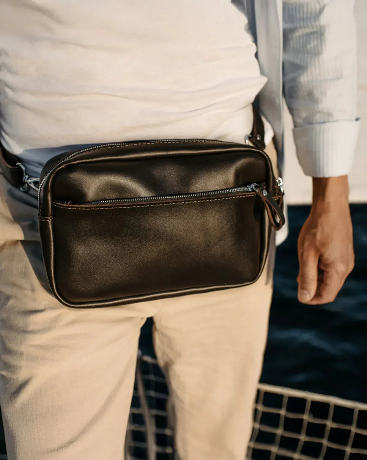 Zippered Leather Crossbody & Waist Bag | Orson