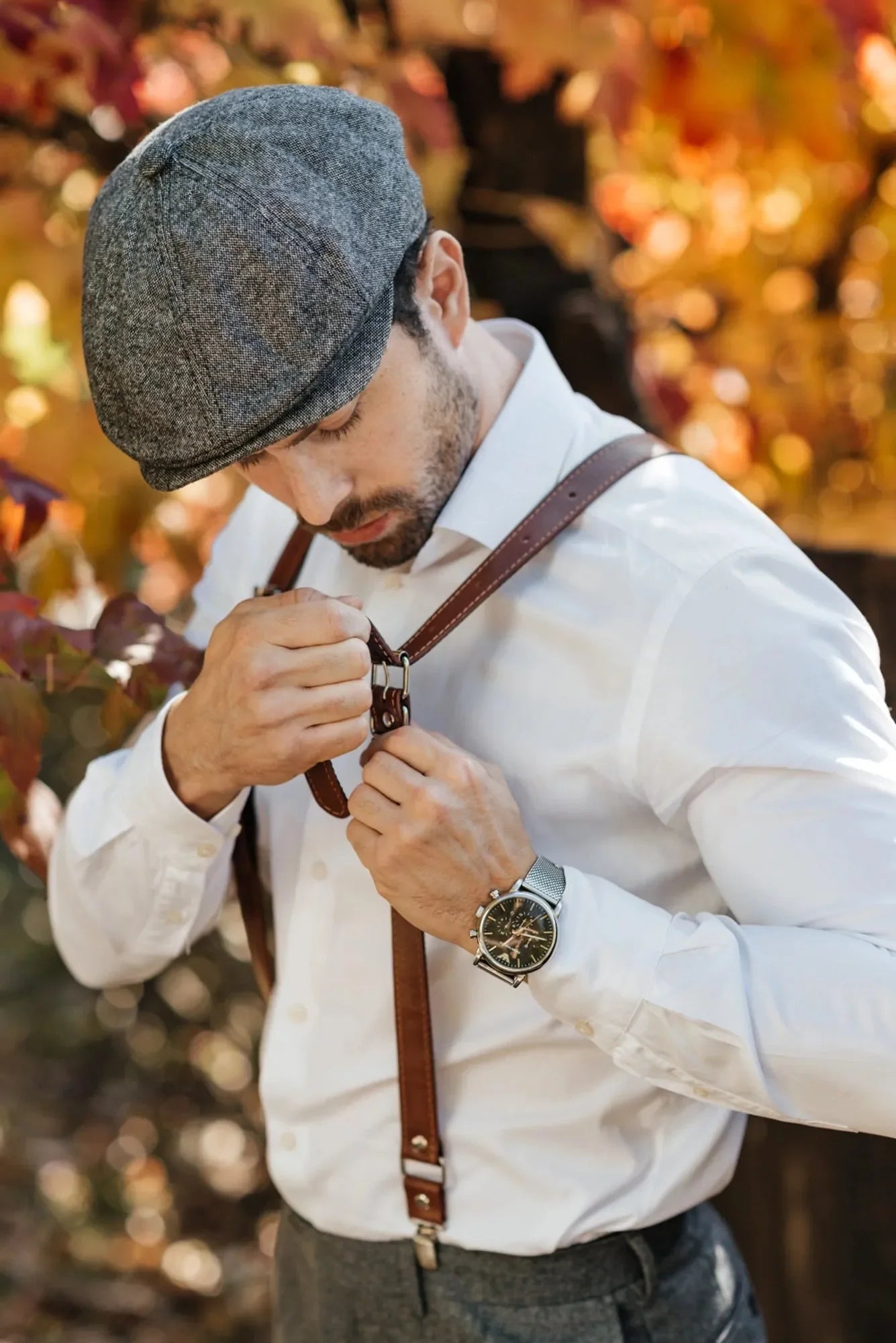Premium Leather Suspenders – Adjustable with Metal Buckles