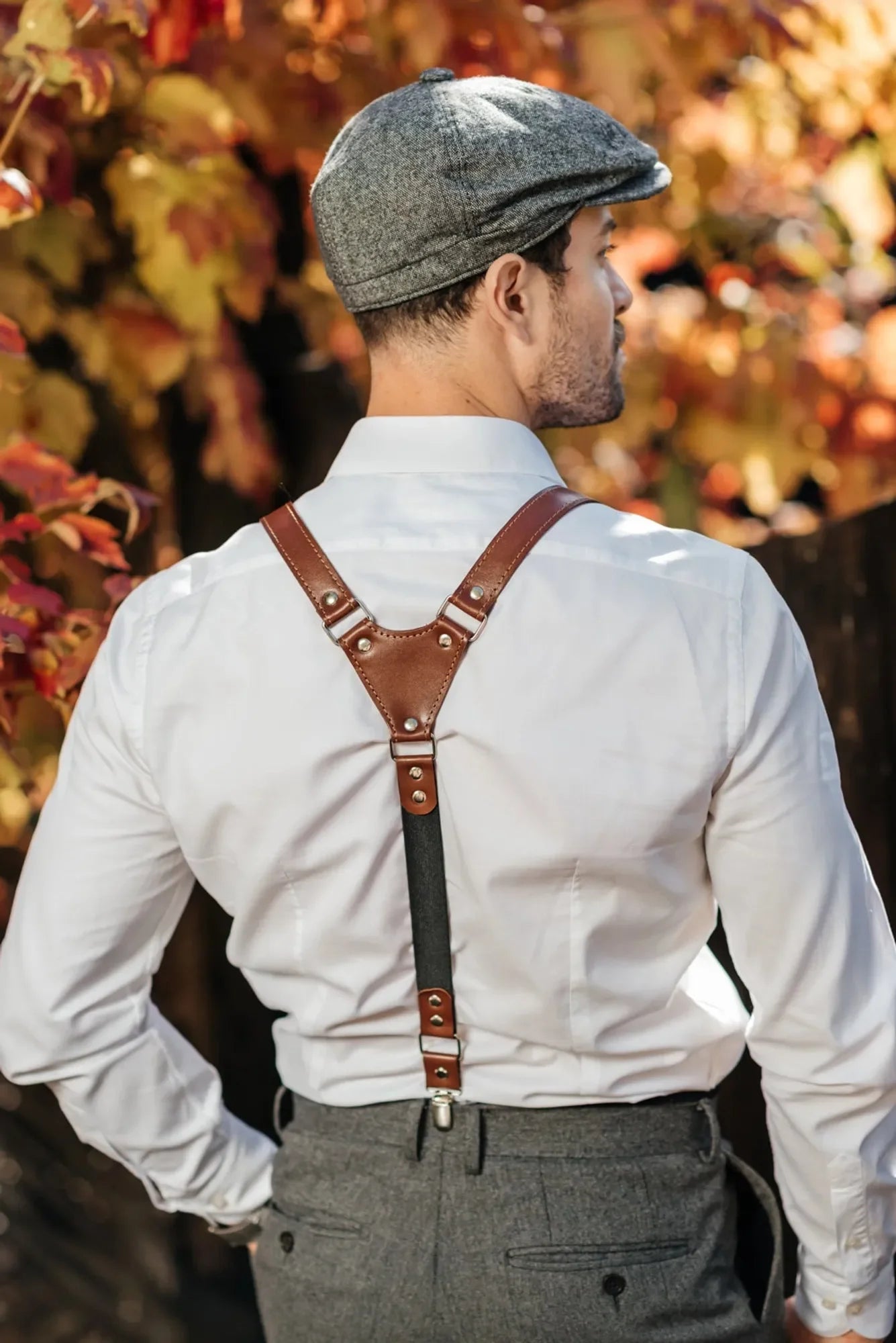 Premium Leather Suspenders – Adjustable with Metal Buckles