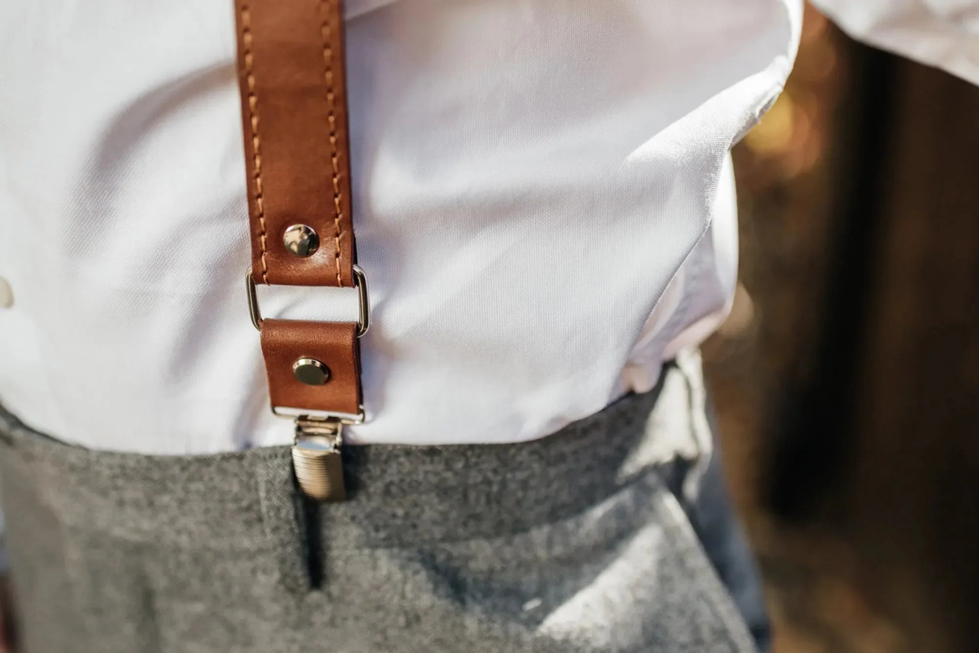 Premium Leather Suspenders – Adjustable with Metal Buckles