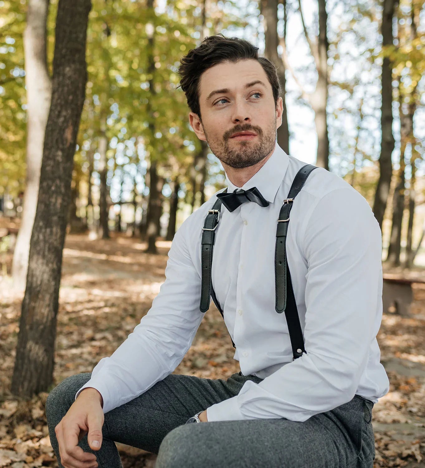 Handmade Leather Bow Tie – Groom, Wedding, Party Look