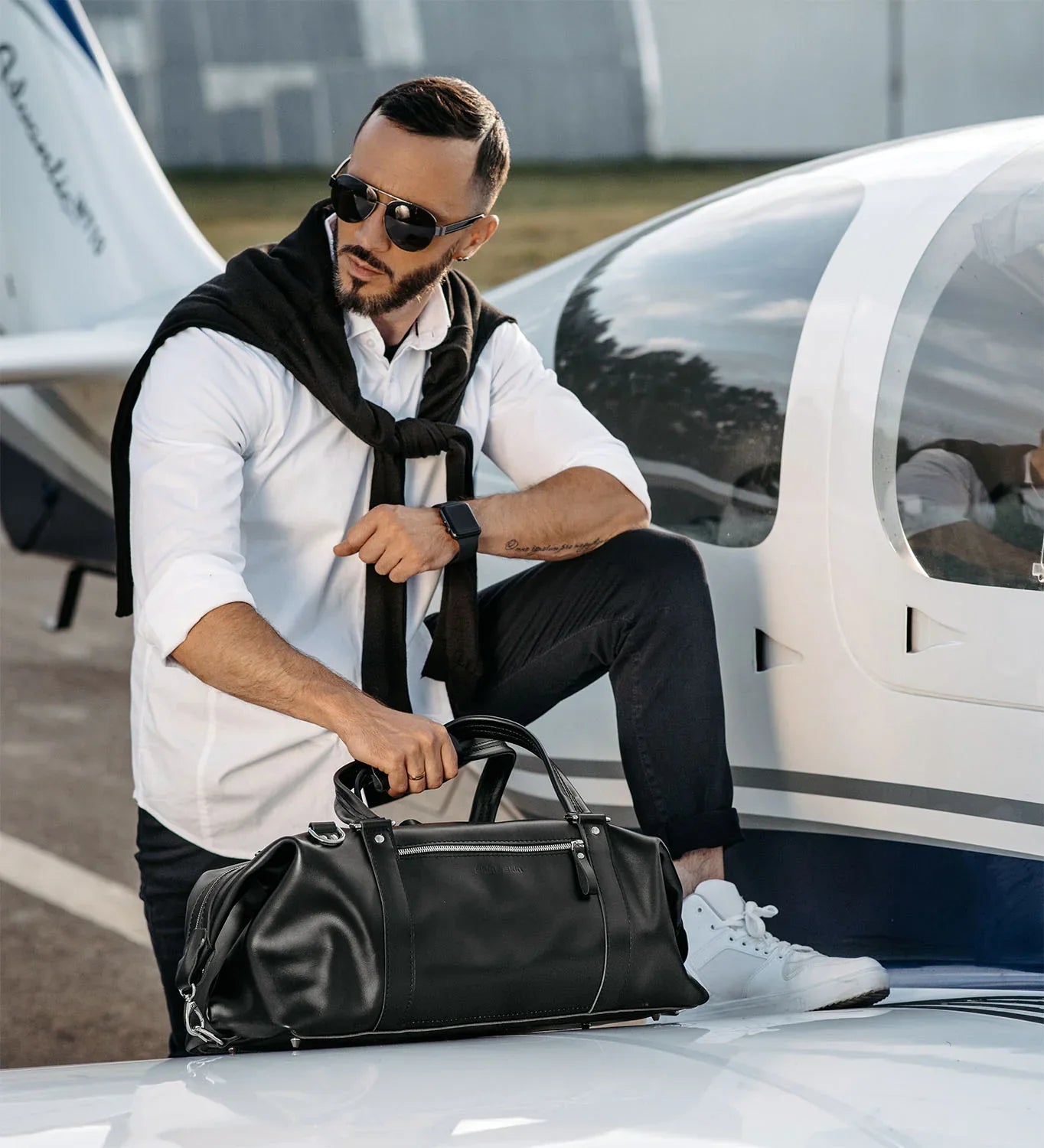 Smooth Leather Travel Bag – Men's Duffel for Weekend Getaways | Stout