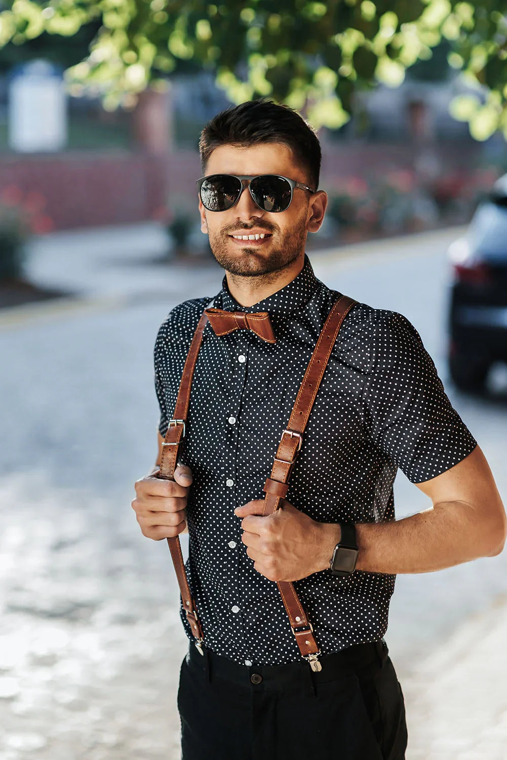 Handmade Leather Bow Tie – Groom, Wedding, Party Look