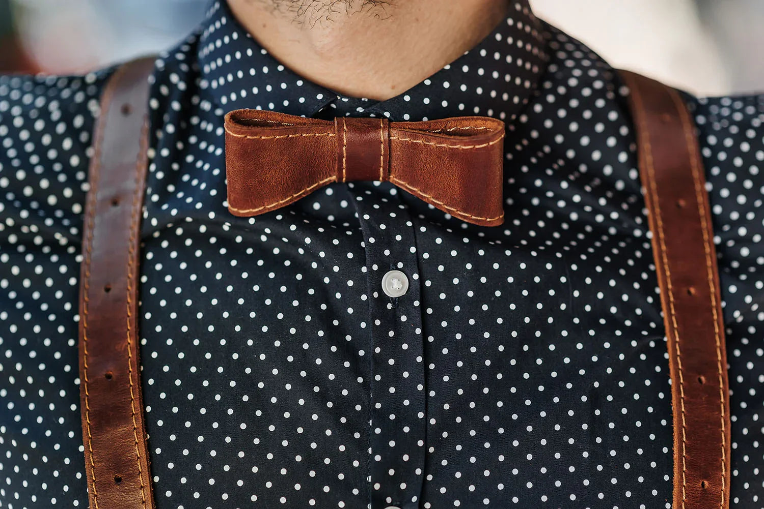 Handmade Leather Bow Tie – Groom, Wedding, Party Look