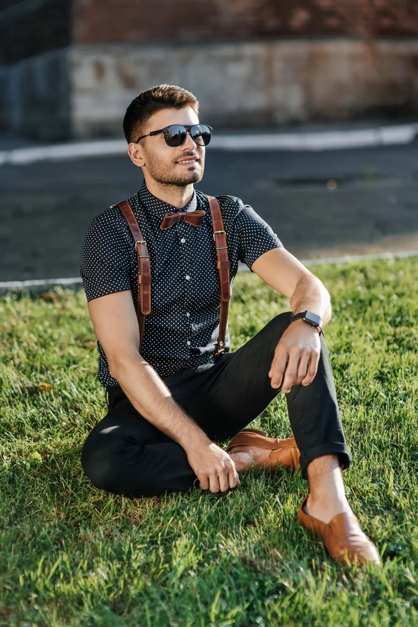 Premium Leather Suspenders – Adjustable with Metal Buckles