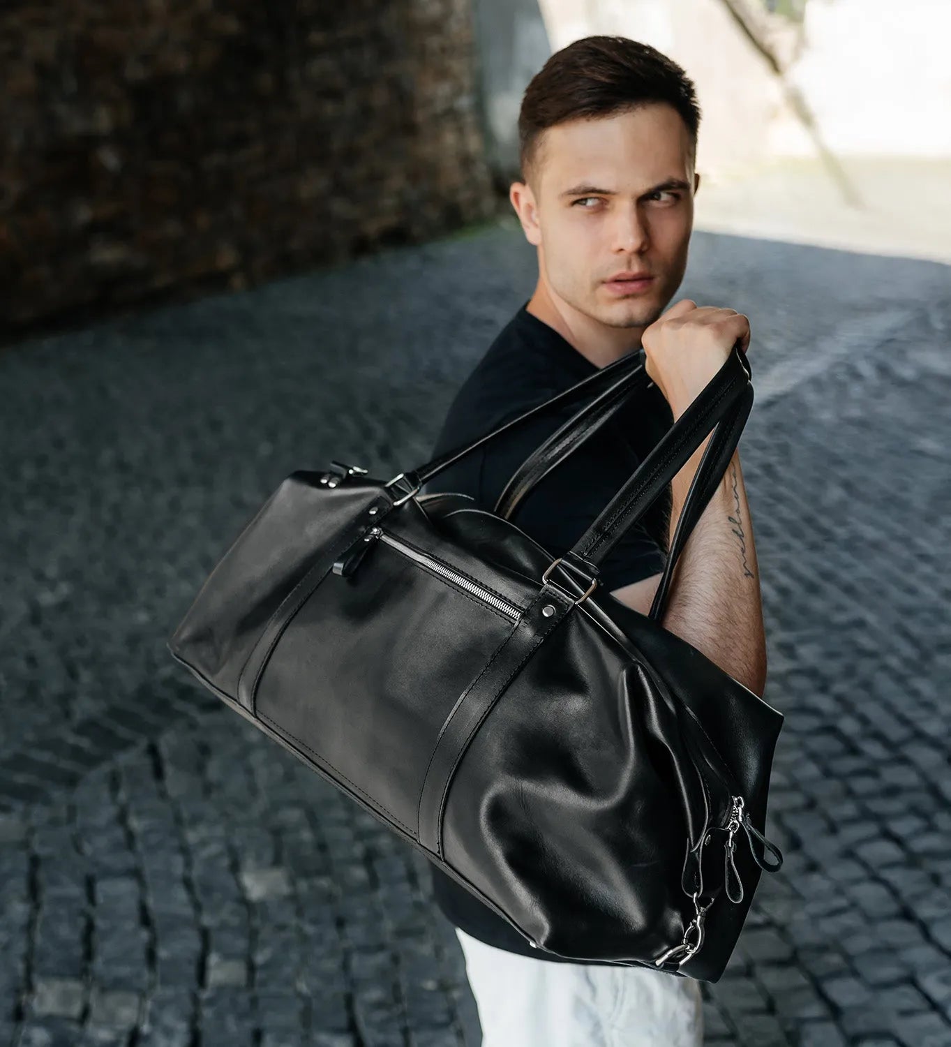 Smooth Leather Travel Bag – Men's Duffel for Weekend Getaways | Stout