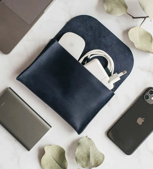 Distressed Leather Pouch for Cables & Tech | Saver