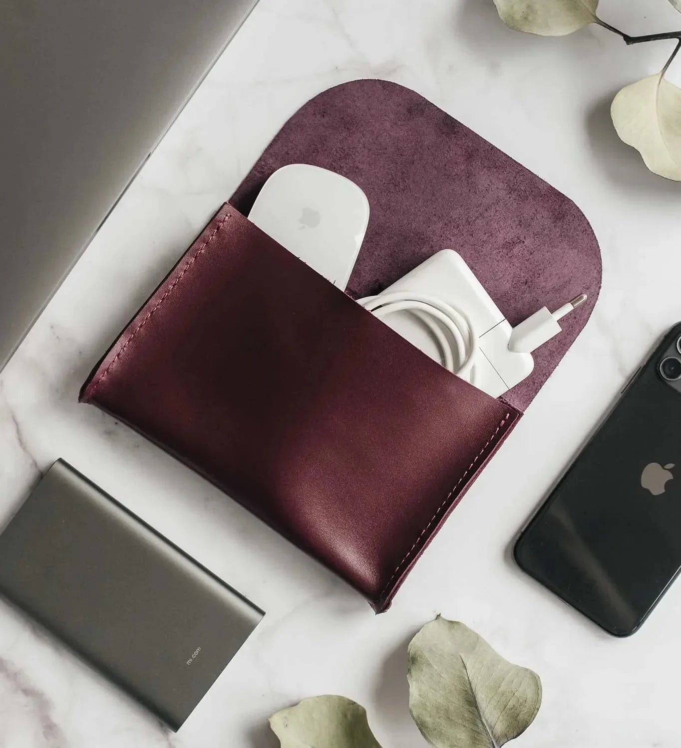 Leather Tech Pouch for Cables & Accessories | Saver