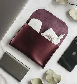 Leather Tech Pouch for Cables & Accessories | Saver
