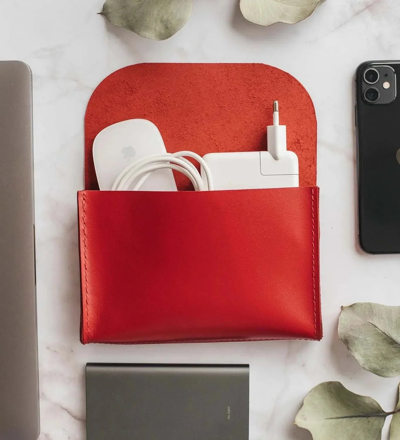 Leather Tech Pouch for Cables & Accessories | Saver