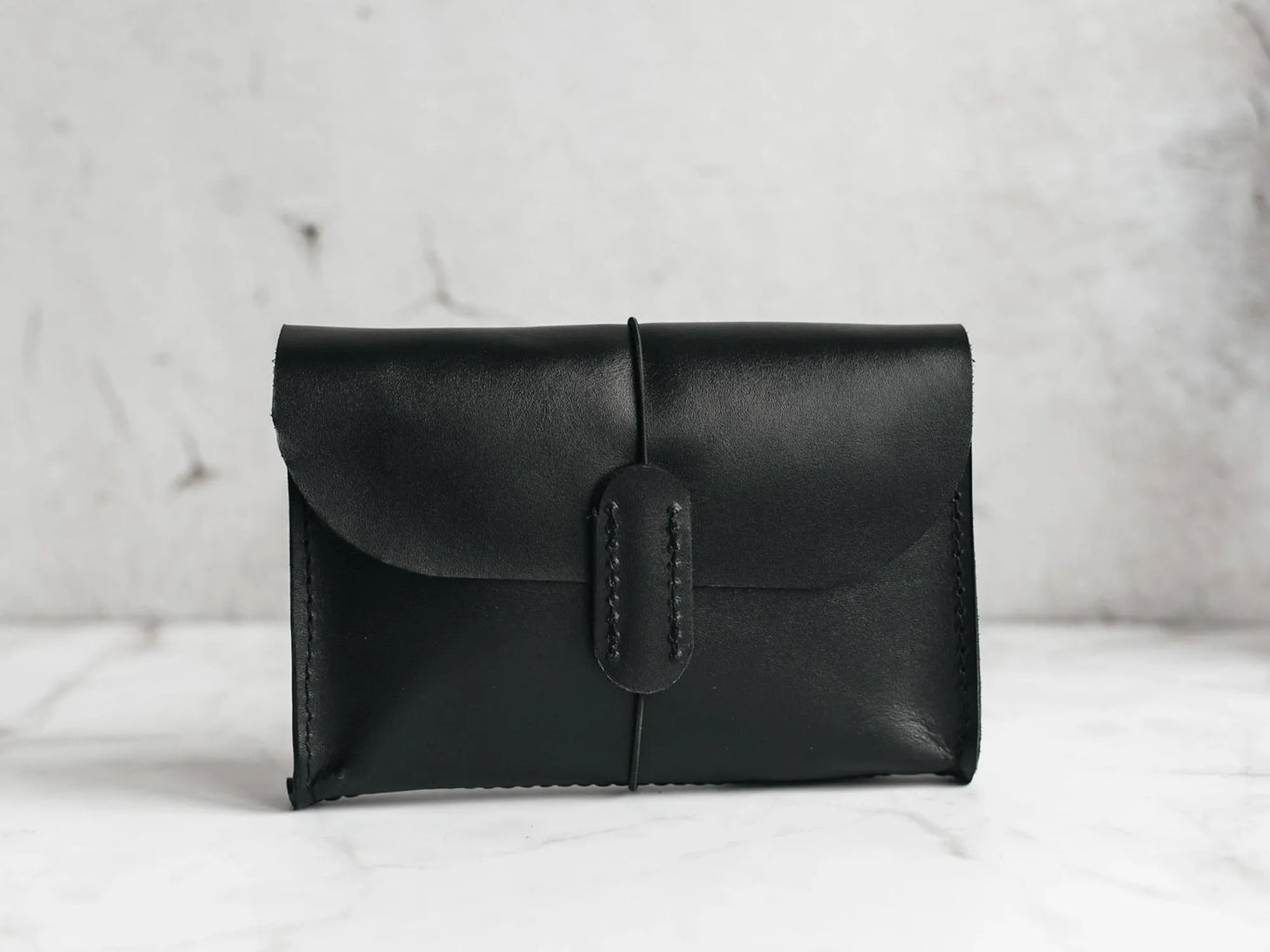 Leather Tech Pouch - Saver | Black - Wenderfarer