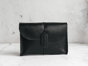 Leather Tech Pouch - Saver | Black - Wenderfarer