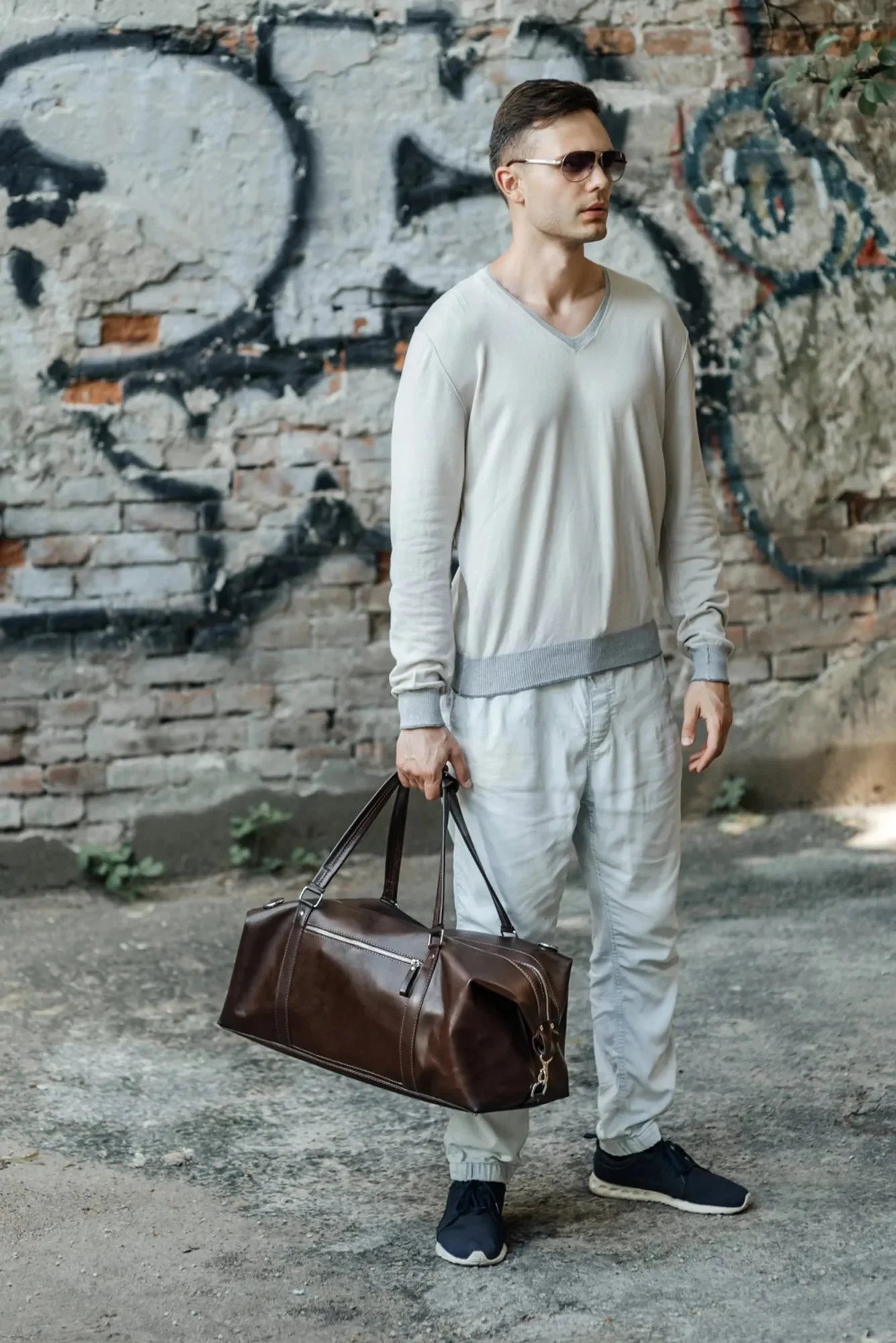 Smooth Leather Travel Bag – Men's Duffel for Weekend Getaways | Stout
