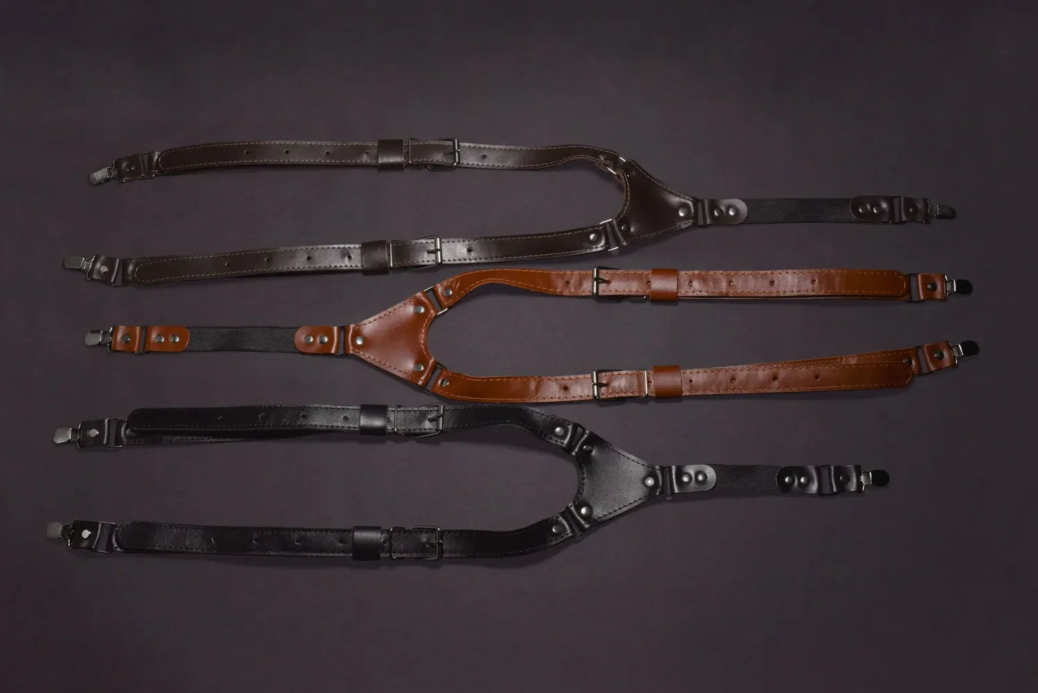 Premium Leather Suspenders – Adjustable with Metal Buckles