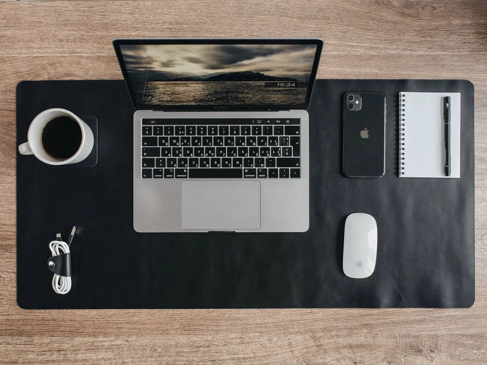 Leather Deskpad | Smooth | Black - Wenderfarer