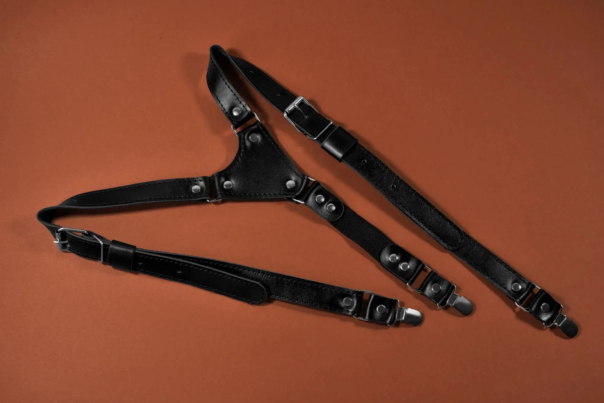 Premium Leather Braces with Buckles | Black - Wenderfarer