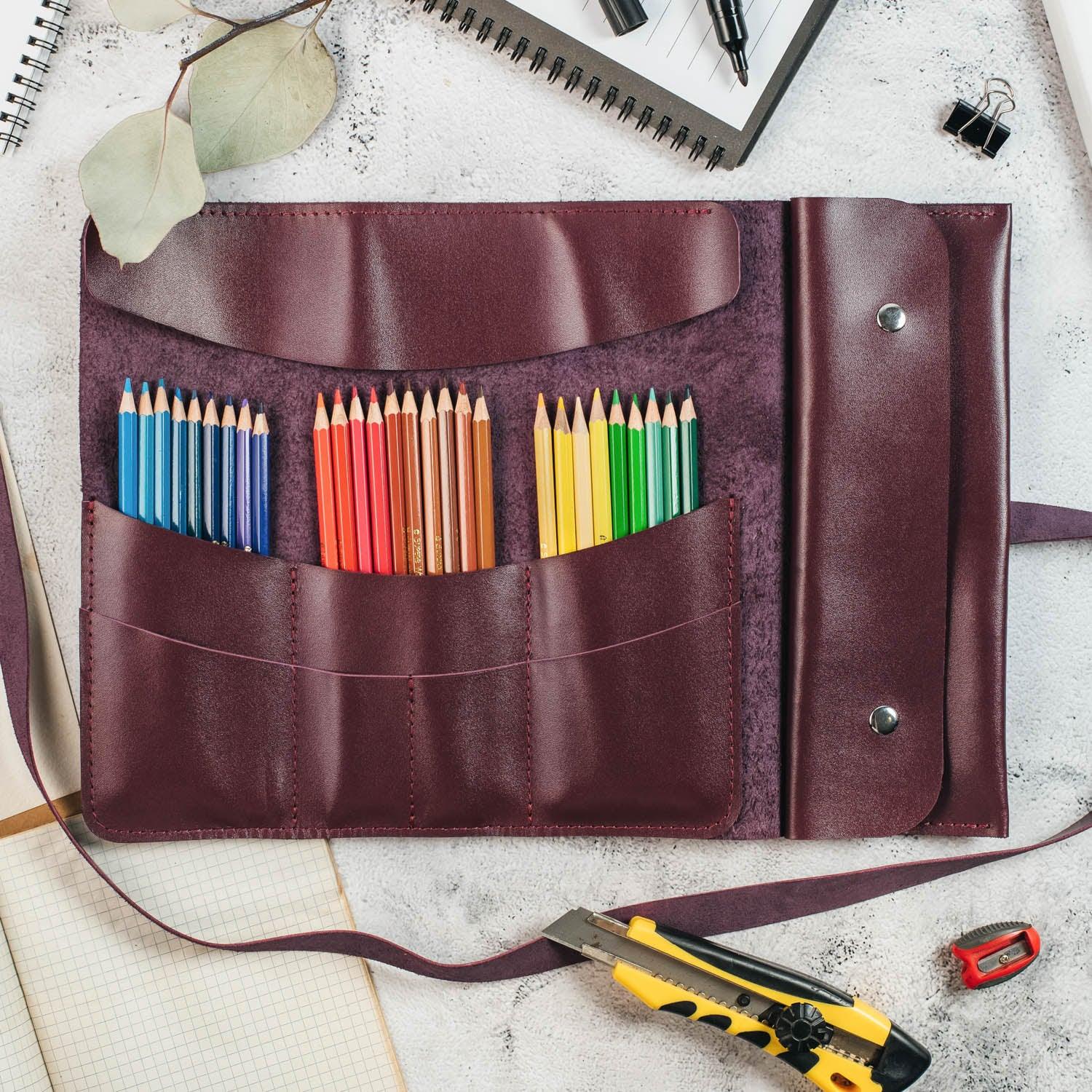 The Essential Roll – Smooth Leather Wrap for Brushes & Tools