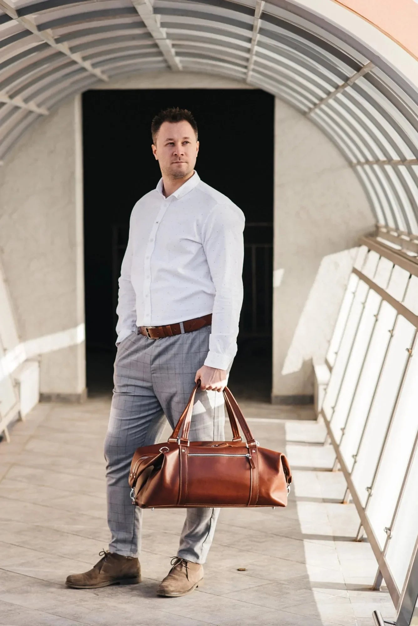 Smooth Leather Travel Bag – Men's Duffel for Weekend Getaways | Stout