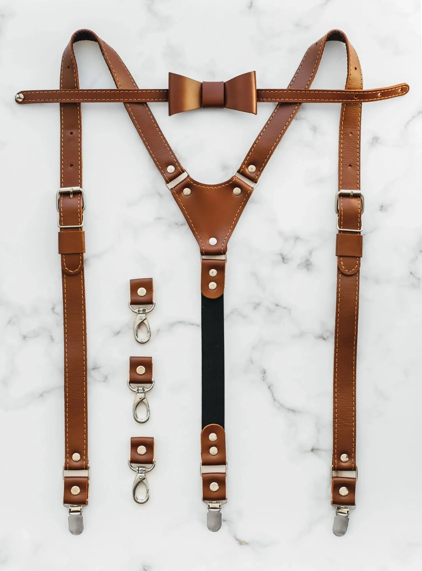Premium Leather Suspenders – Adjustable with Metal Buckles