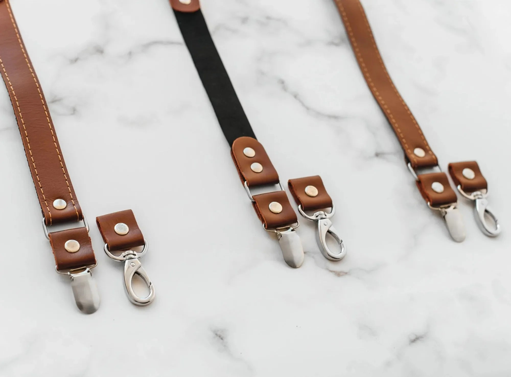 Premium Leather Suspenders – Adjustable with Metal Buckles