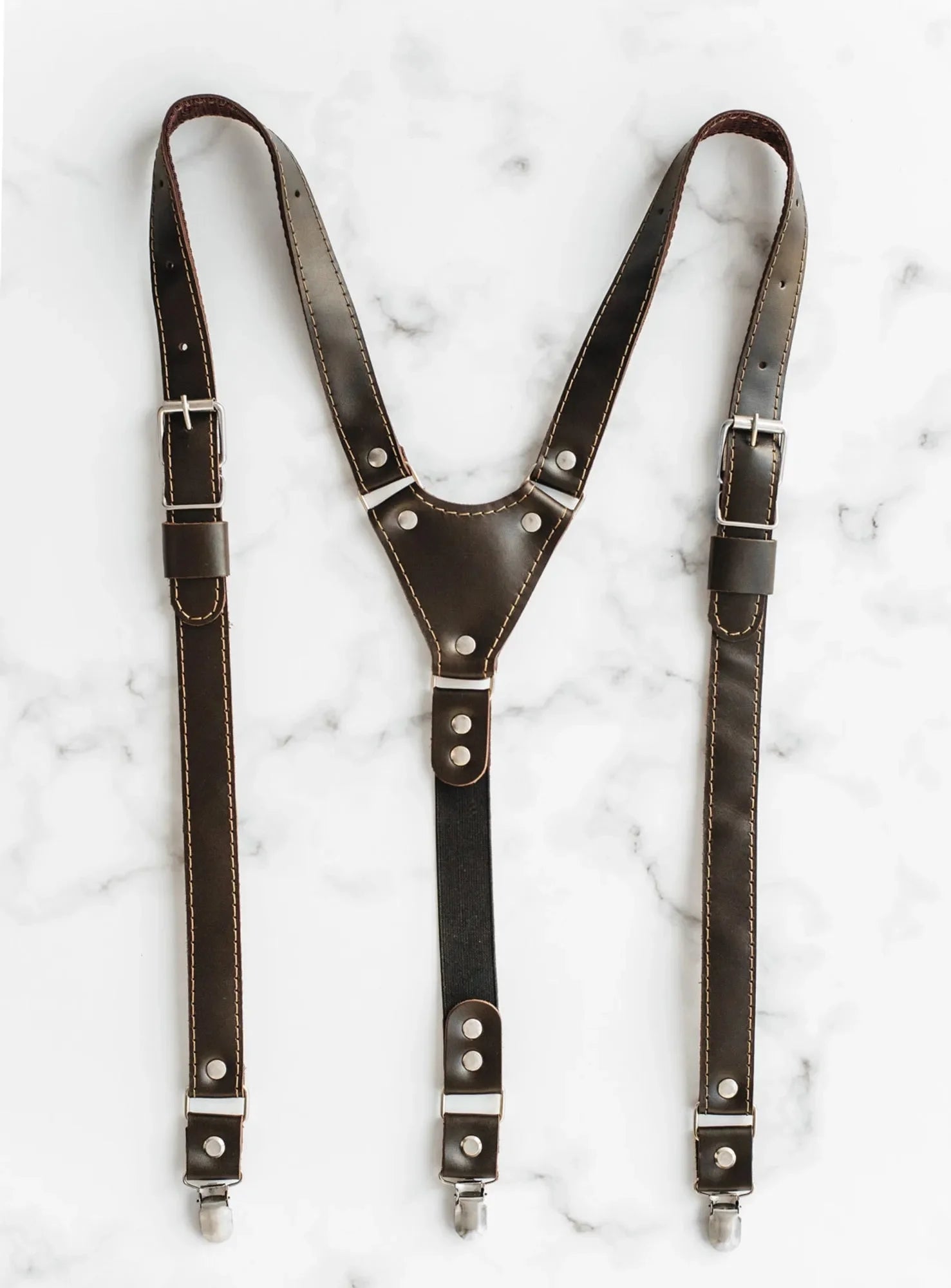 Premium Leather Suspenders – Adjustable with Metal Buckles