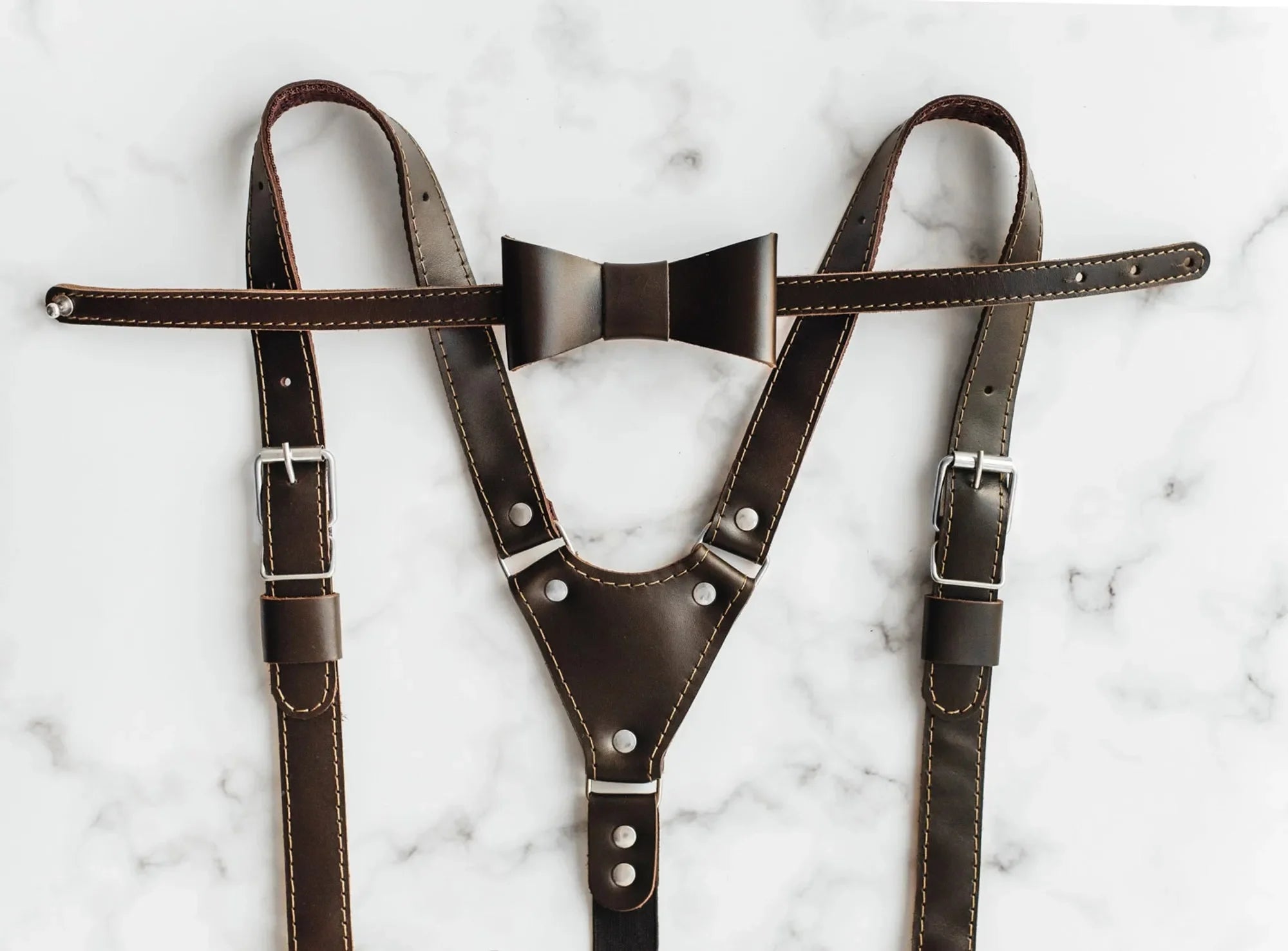 Premium Leather Suspenders – Adjustable with Metal Buckles