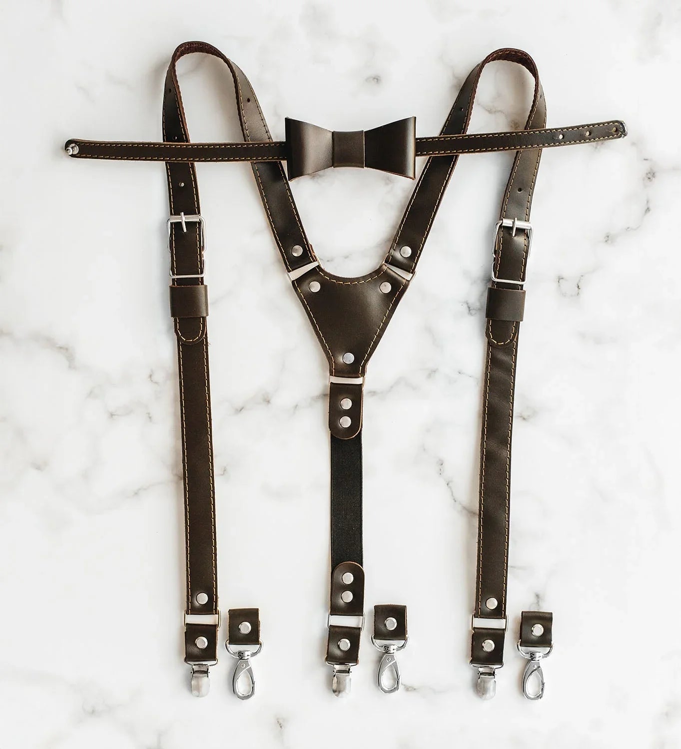Premium Leather Suspenders – Adjustable with Metal Buckles