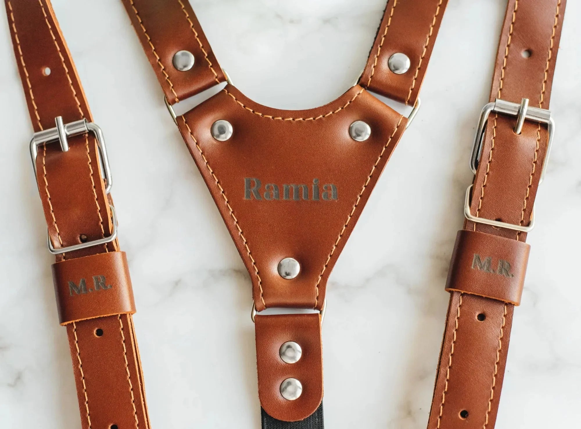 Premium Leather Suspenders – Adjustable with Metal Buckles