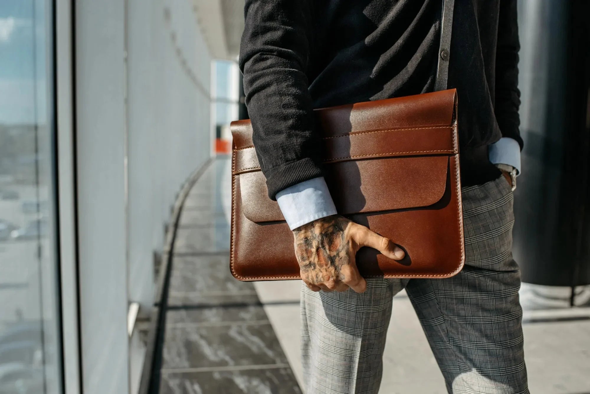 Timeless Leather MacBook Sleeve – All Sizes with Felt Lining