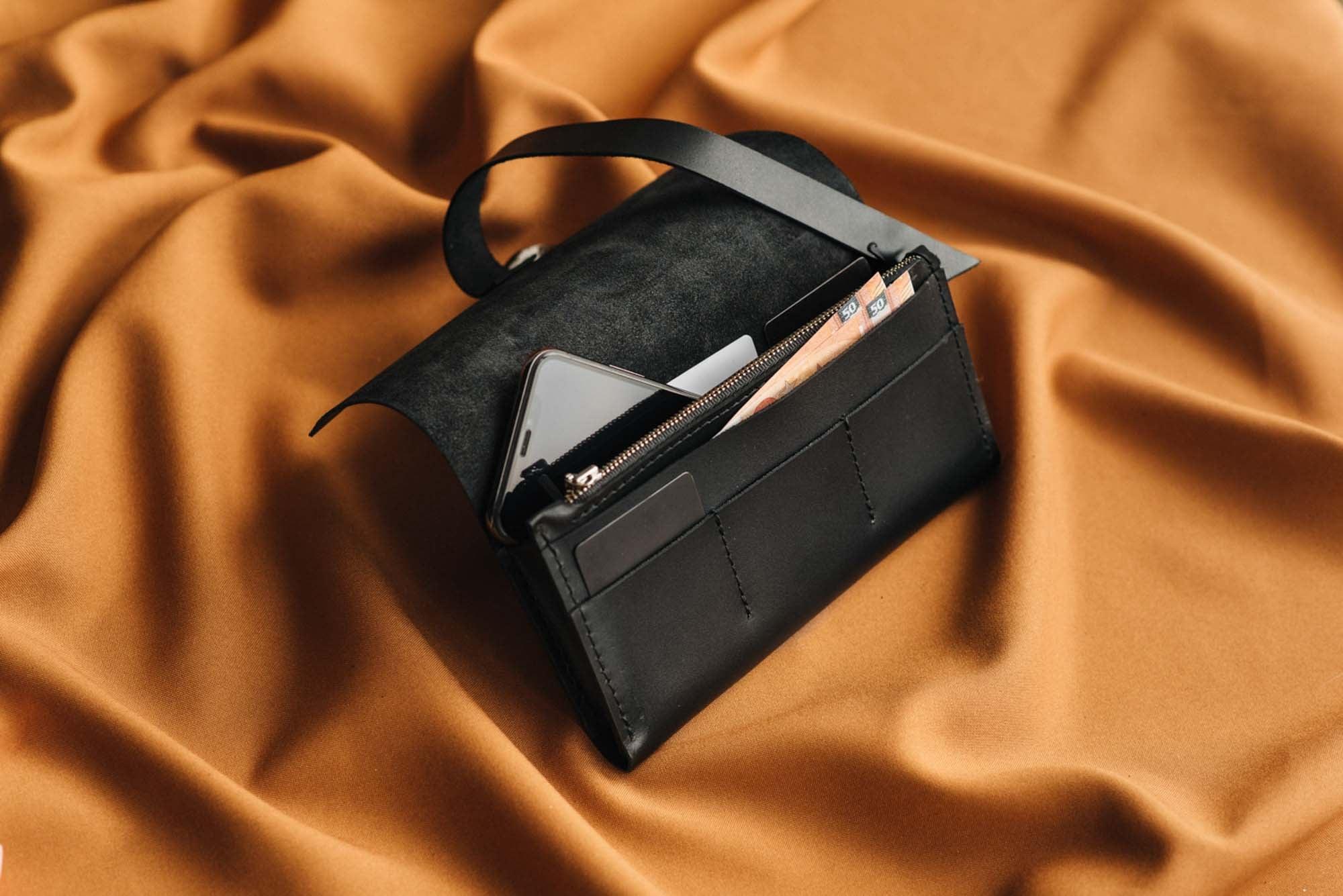 Smooth Leather Wallet for Women | Wrap Closure + Zip Pocket