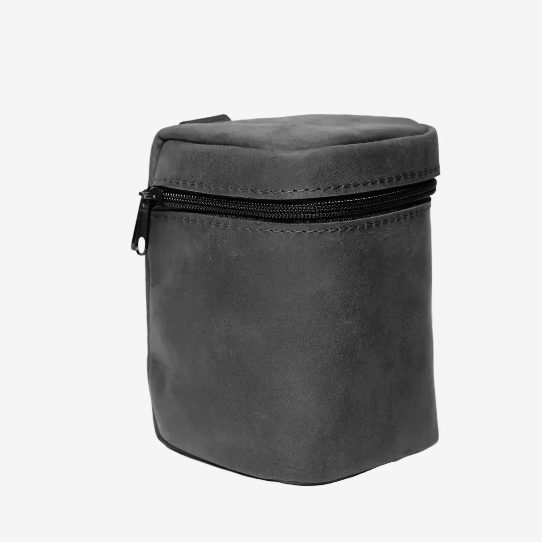 Waxed Matte Leather Camera Lens Pouch – 4 Size Options
