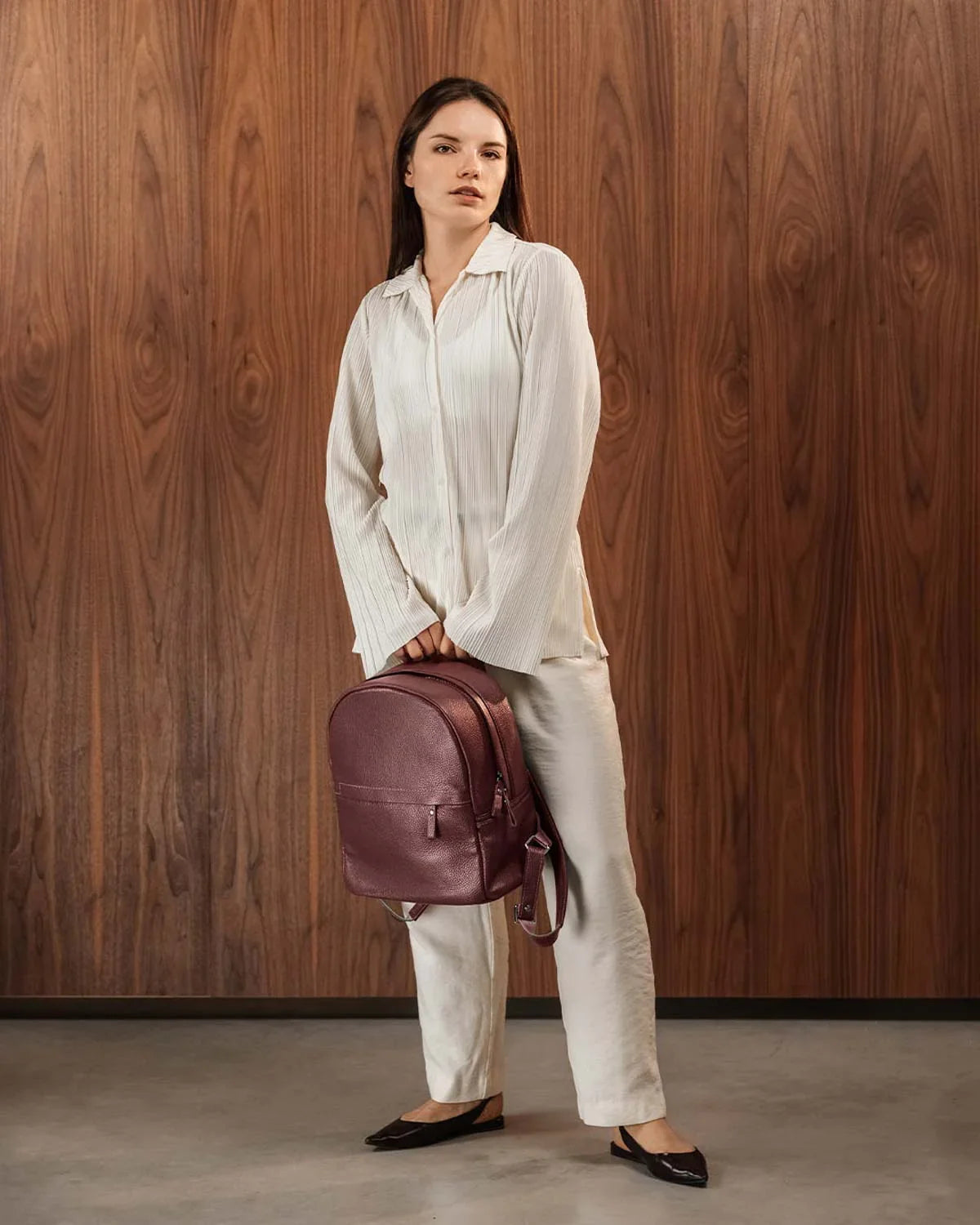 Zippered Leather Backpack for Women – Full Grain Craftsmanship