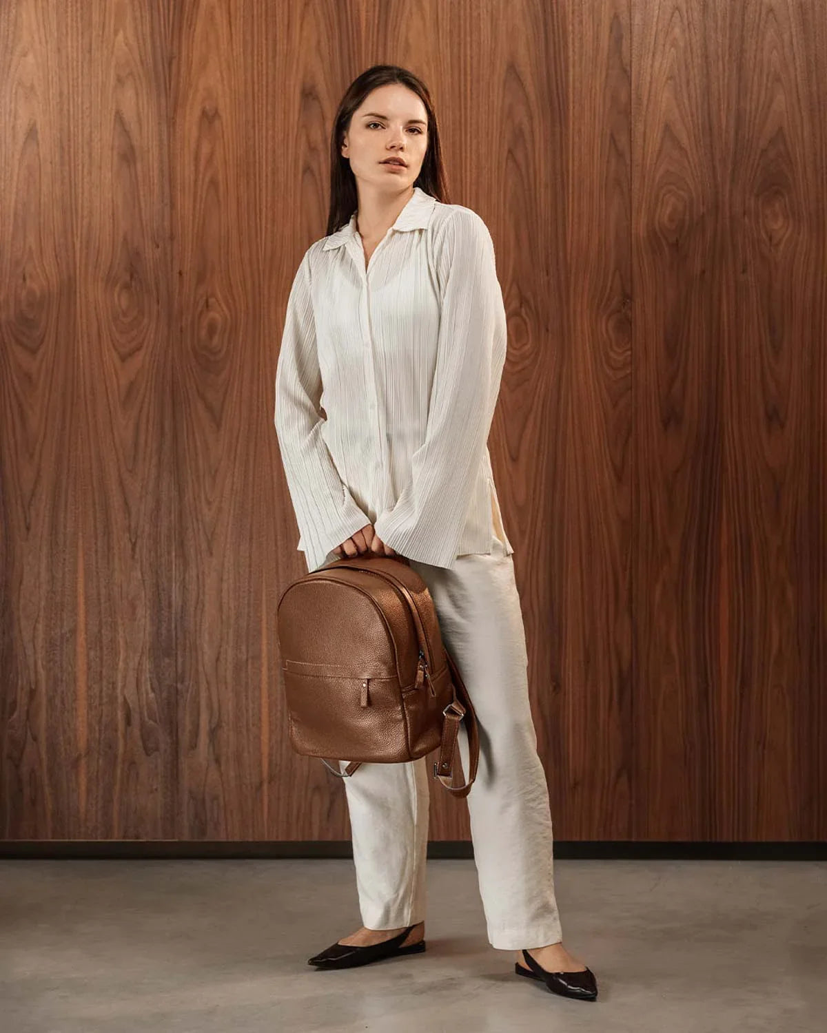 Zippered Leather Backpack for Women – Full Grain Craftsmanship