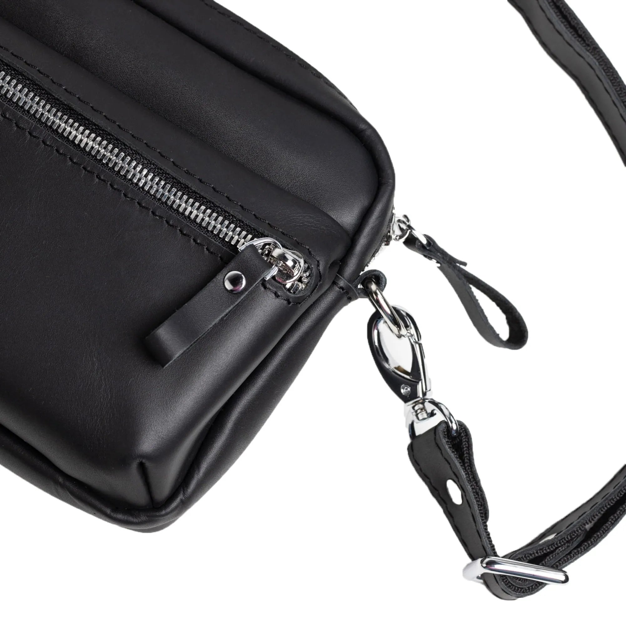 WalkBag - Leather Crossbody for Everyday | Smooth | Black - Wenderfarer