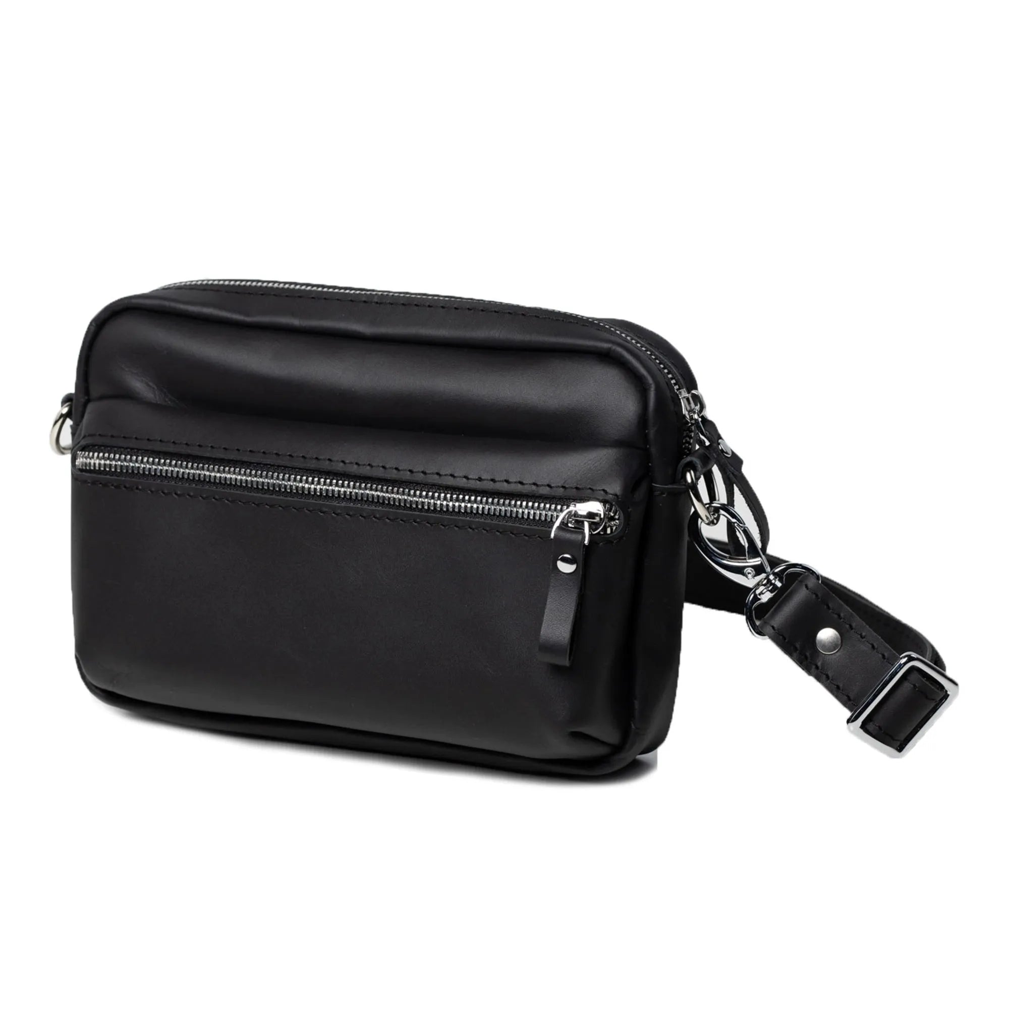 WalkBag - Leather Crossbody for Everyday | Smooth | Black - Wenderfarer