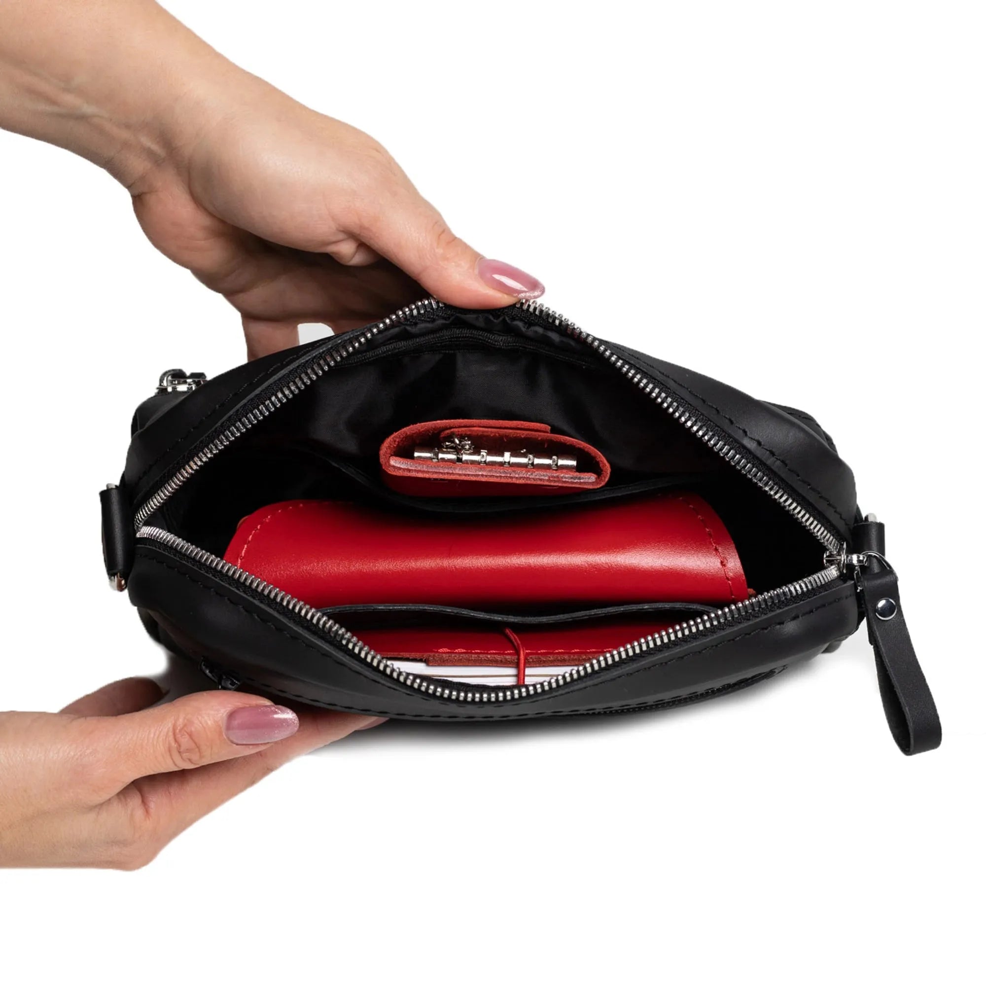 WalkBag - Leather Crossbody for Everyday | Smooth | Black - Wenderfarer