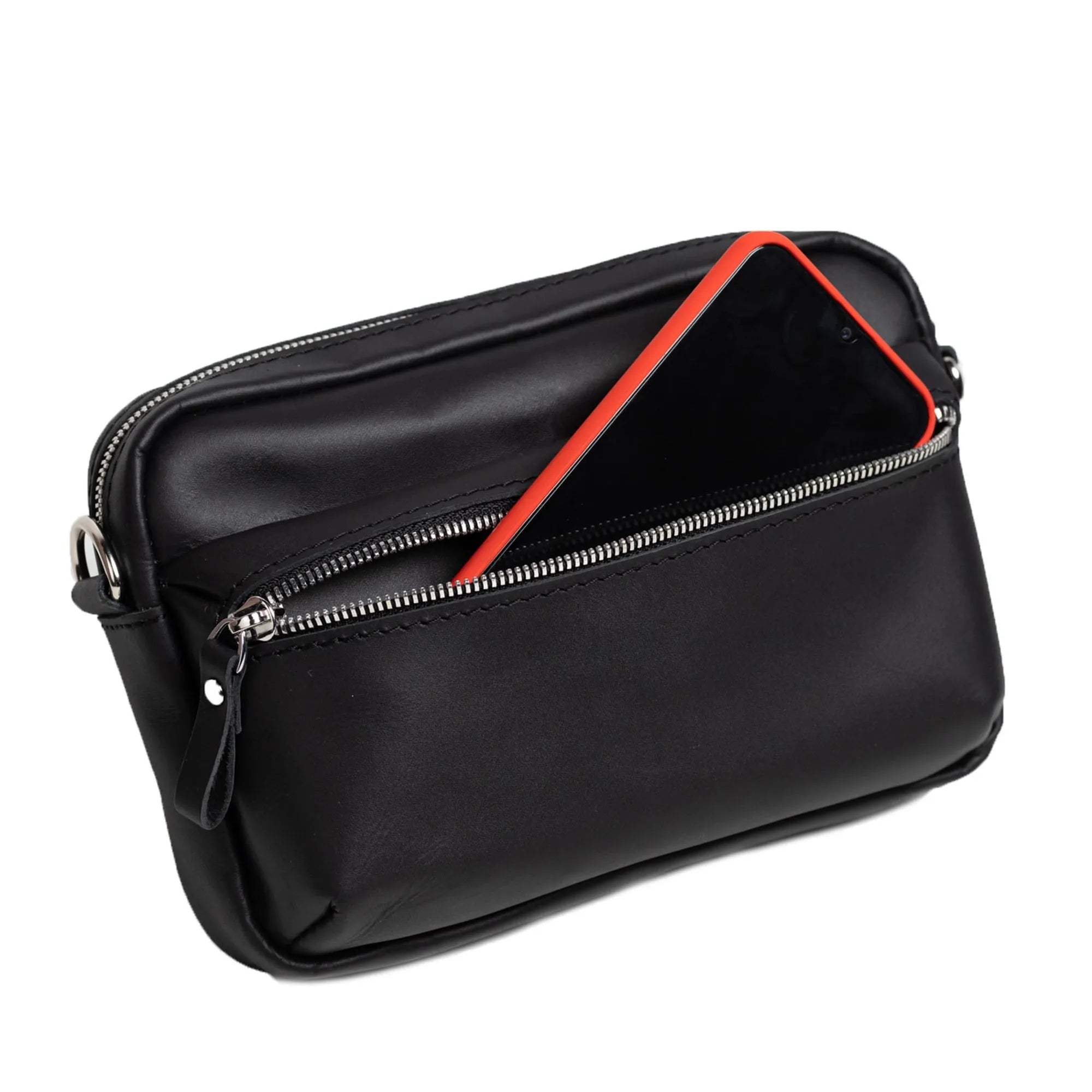 WalkBag - Leather Crossbody for Everyday | Smooth | Black - Wenderfarer