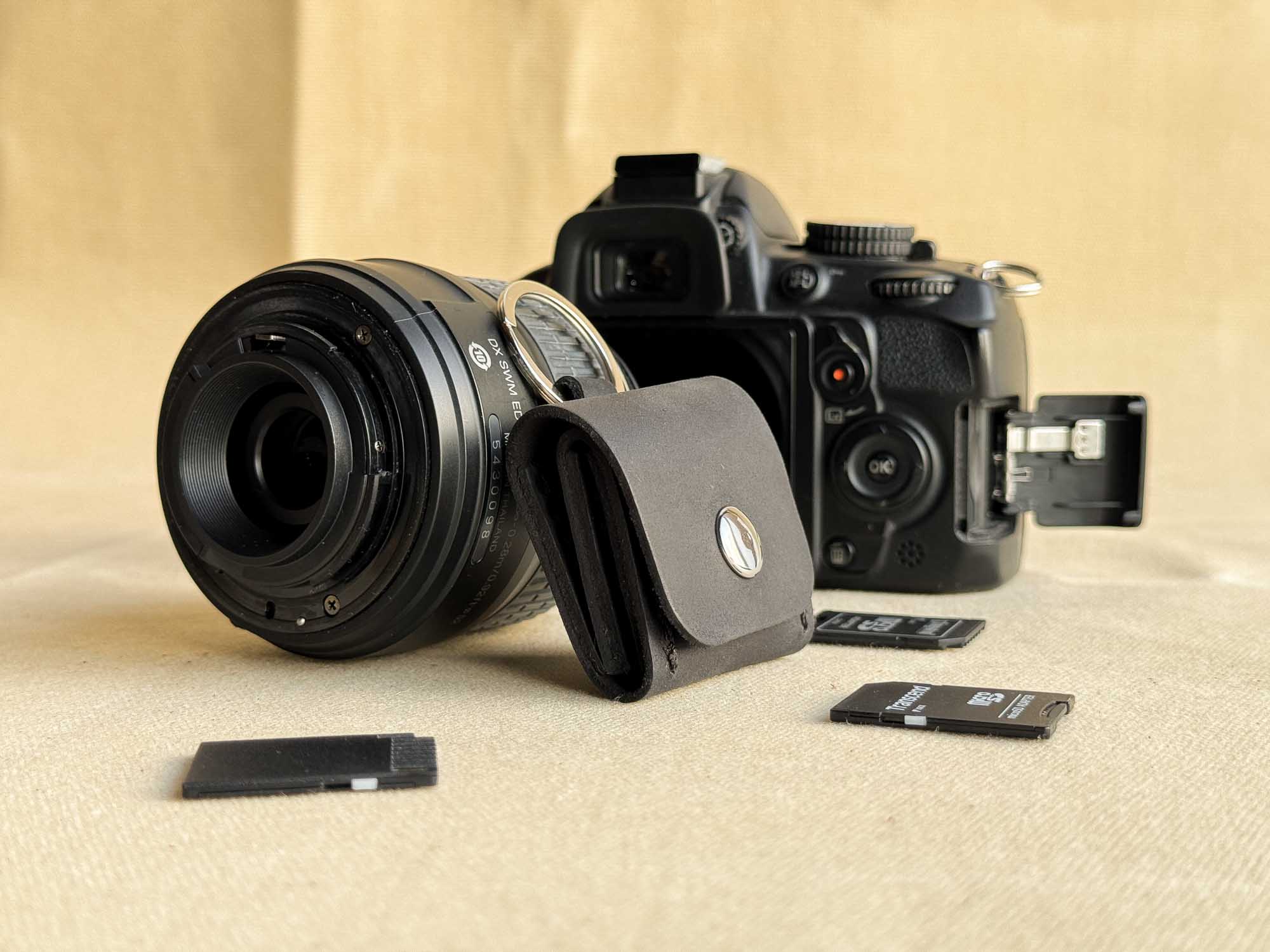 Leather SD Card Holder – 3-Slot Compact Organizer for Photographers