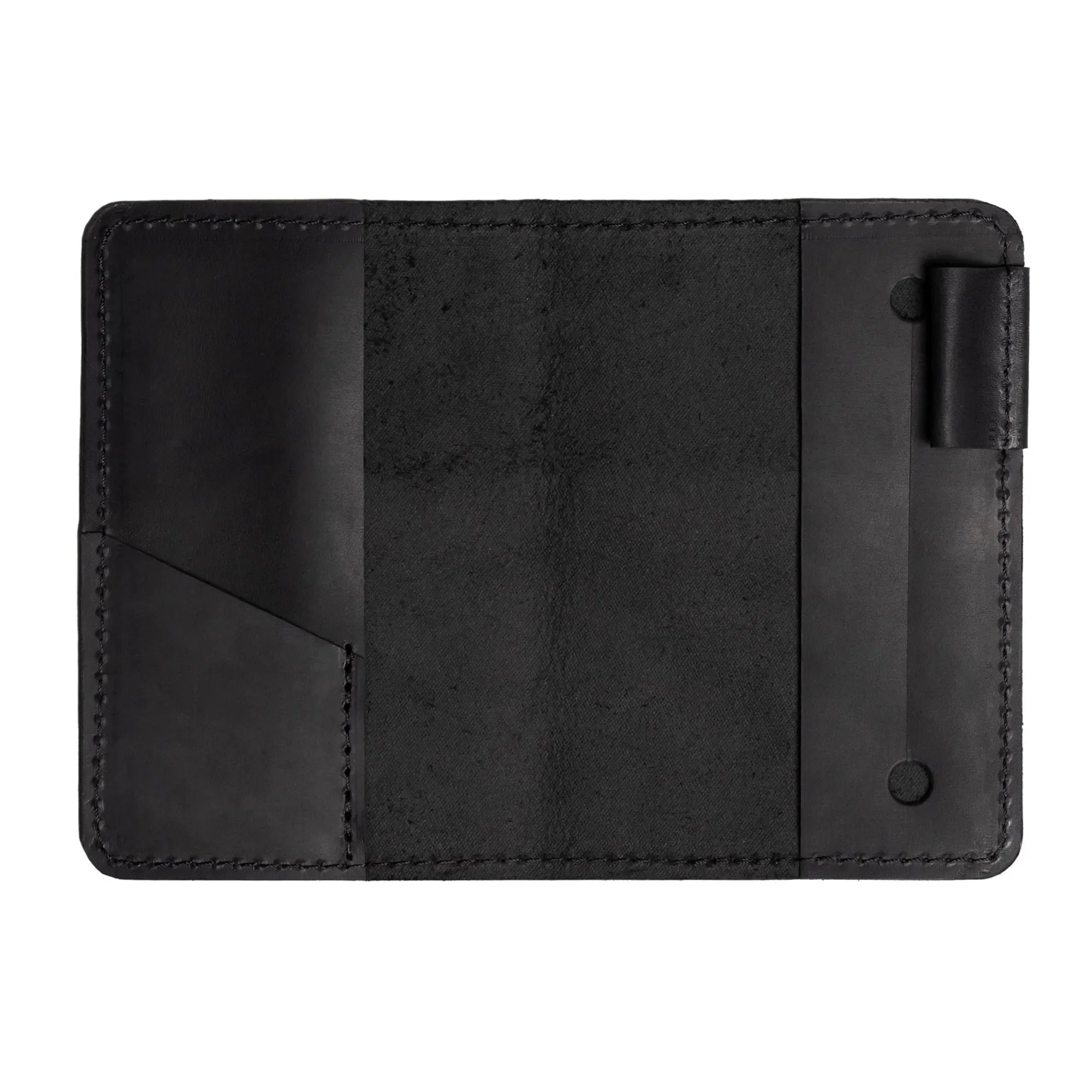 Distressed Leather Notebook cover A6, A5, B5, B6, A4 | Black - Wenderfarer