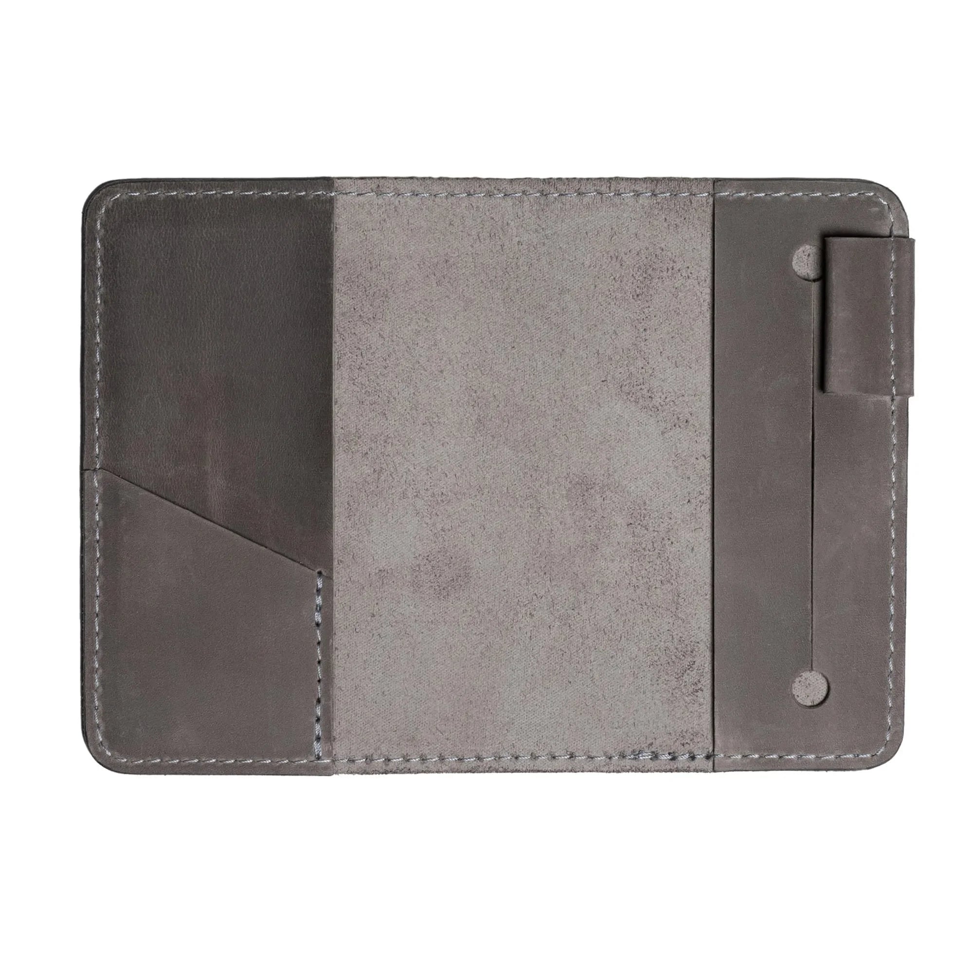 Distressed Leather Journal Cover – A6/A5/A4, Elastic + Pen Loop